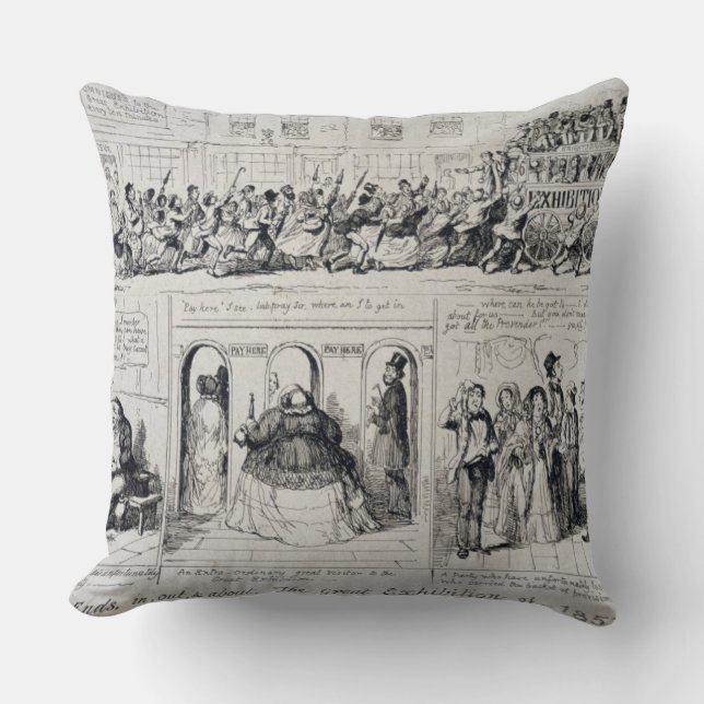 Mayhew's Great Exhibition of 1851: Odds and Ends, Throw Pillow (Front)