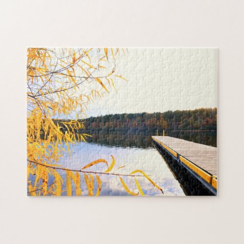 Mayo Lake Boat Dock Jigsaw Puzzle