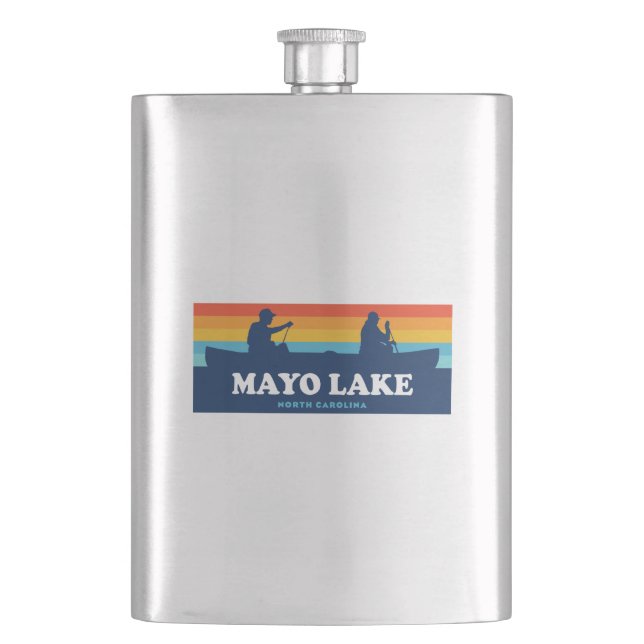 Mayo Lake North Carolina Canoe Flask (Front)