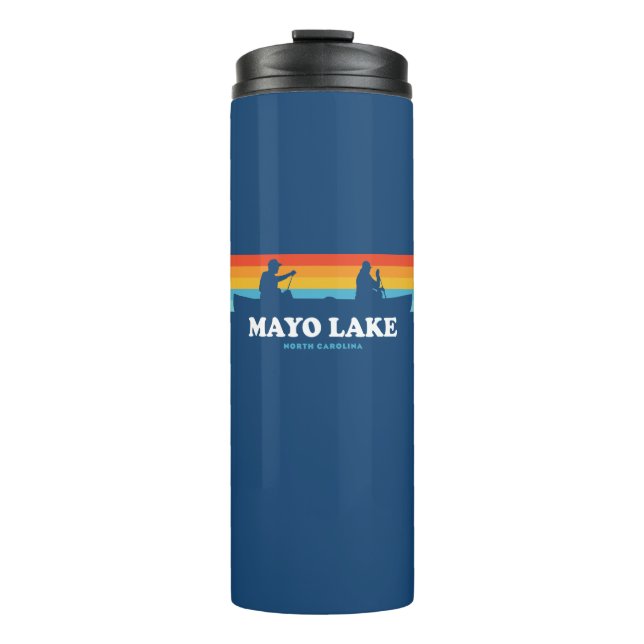 Mayo Lake North Carolina Canoe Thermal Tumbler (Front)