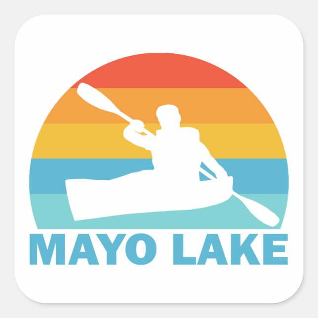 Mayo Lake North Carolina Kayak Square Sticker (Front)