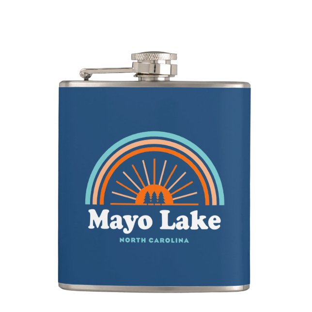 Mayo Lake North Carolina Rainbow Flask (Front)