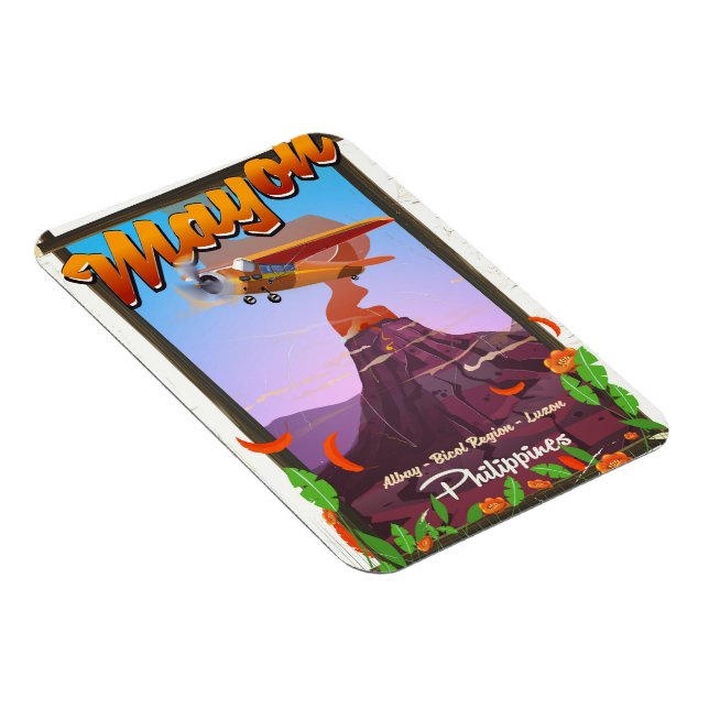 Mayon Volcano philippines adventure poster Magnet (Right Side)