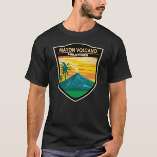 Mayon Volcano Philippines Travel Art Vintage T-Shirt