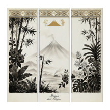 Mayon Volcano Triptych Wall Art