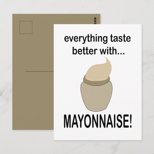 Mayonnaise Sauce Food Funny Mayonnaise Postcard (Front/Back)