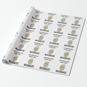 Mayonnaise Sauce Food Funny Mayonnaise Wrapping Paper