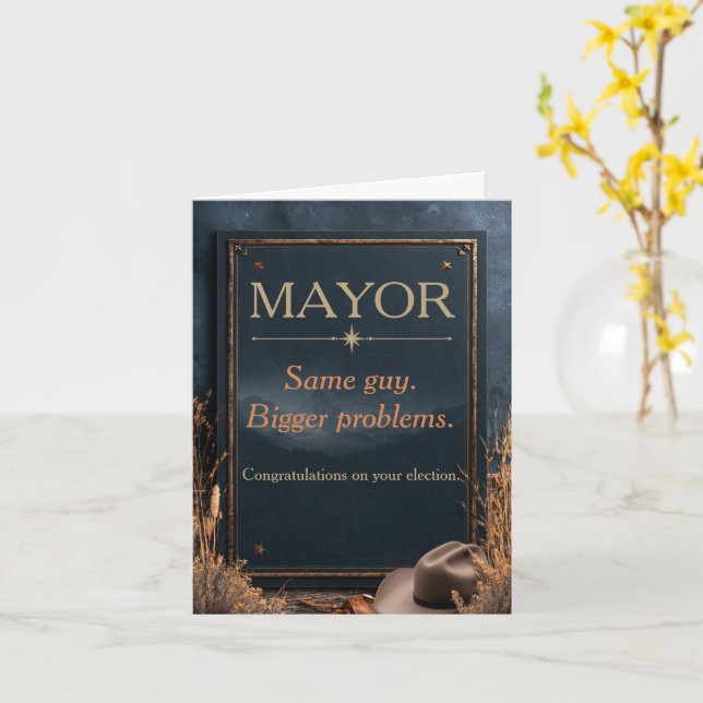 Mayor Congratulations - for him Card (Yellow Flower)