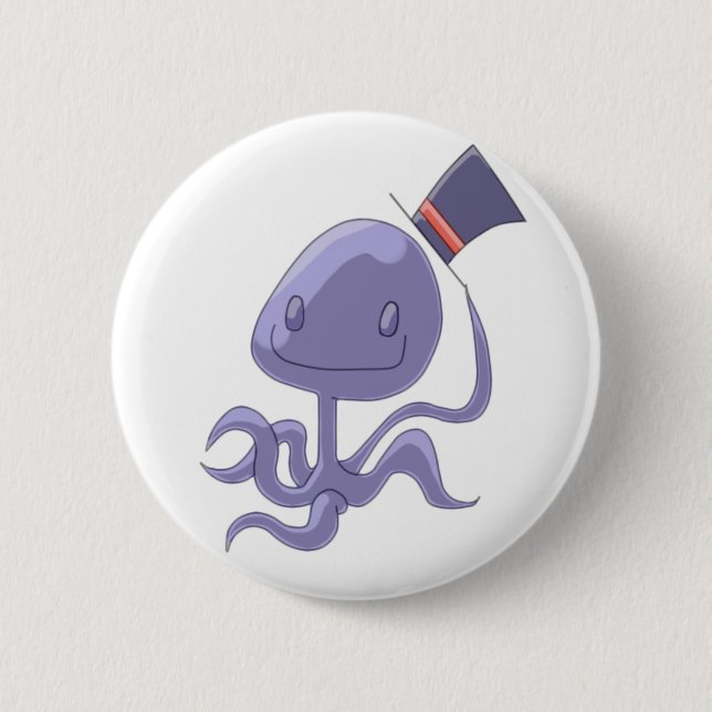 Mayor Octopus Pinback Button (Front)