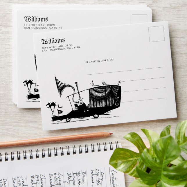 Mayor of Halloween Town Driving Hearse Envelope (Stacked)