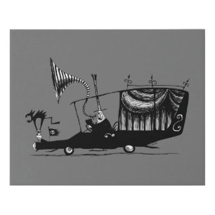 Mayor of Halloween Town Driving Hearse Faux Canvas Print