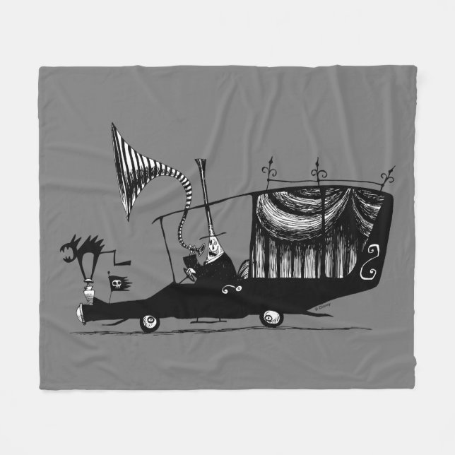 Mayor of Halloween Town Driving Hearse Fleece Blanket (Front (Horizontal))