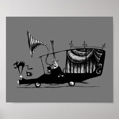 Mayor of Halloween Town Driving Hearse Poster