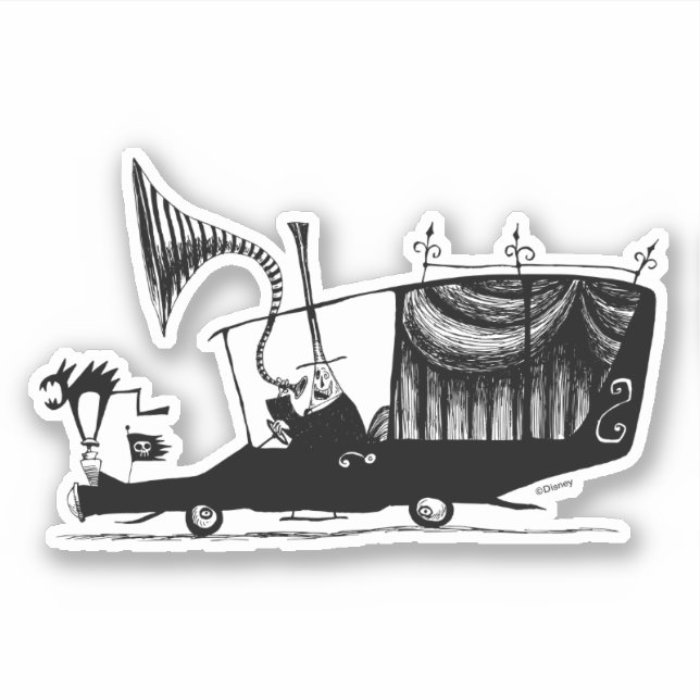 Mayor of Halloween Town Driving Hearse Sticker (Front)