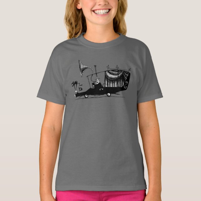 Mayor of Halloween Town Driving Hearse T-Shirt (Front)