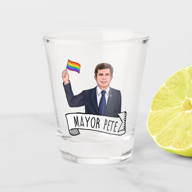 Mayor Pete Pride Shot Glass (Front)