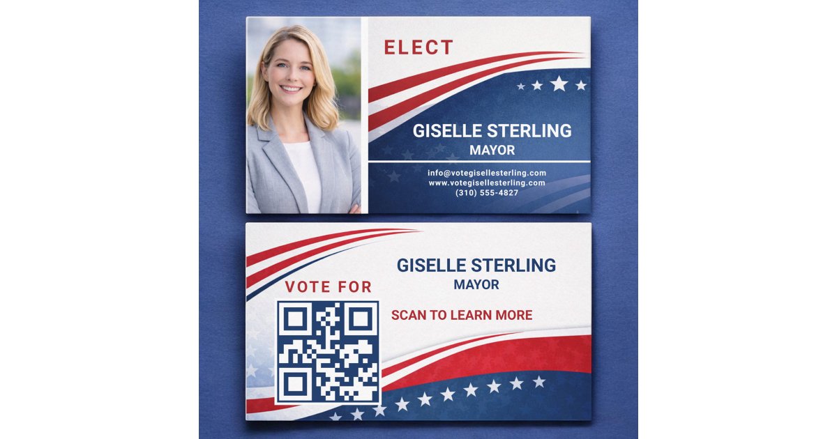 Mayor Voter Election Campaign Photo QR Code Business Card | Zazzle