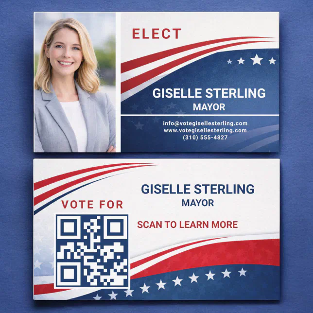 Mayor Voter Election Campaign Photo QR Code Business Card | Zazzle