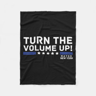 Mayor Zohran Mamdani New York Turn The Volume Up Fleece Blanket