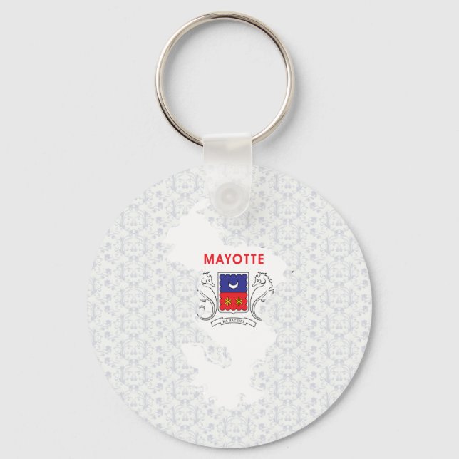 Mayotte Flag Map full size Keychain (Front)