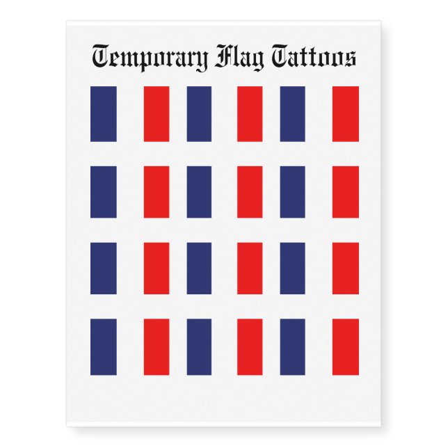 Mayotte Flag Temporary Tattoos (Front)