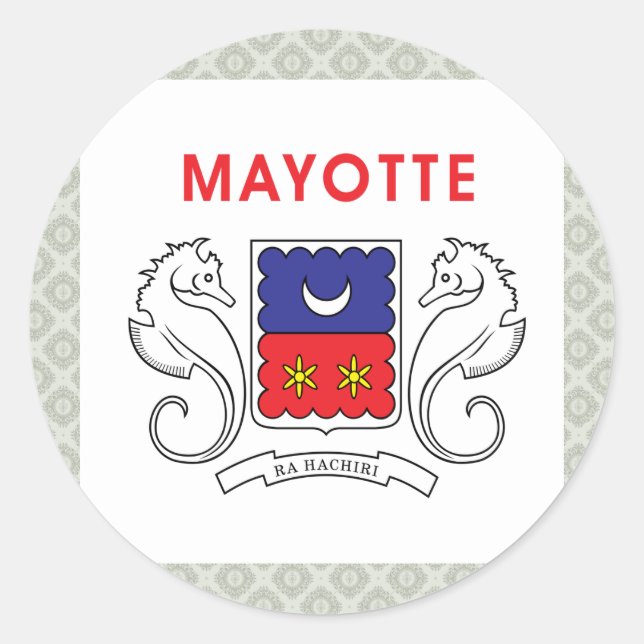 Mayotte High quality Flag Classic Round Sticker (Front)