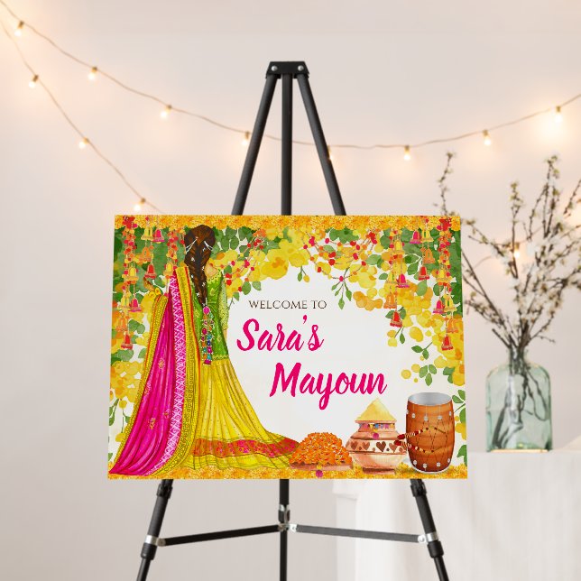 Mayoun Welcome signs as Haldi Welcome sign, Mayoun (In Situ (Stand))