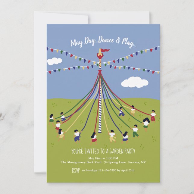 Maypole Dancers Invitation (Front)
