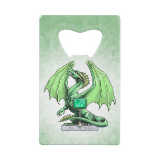 May's Birthstone Dragon: Emerald Credit Card Bottle Opener