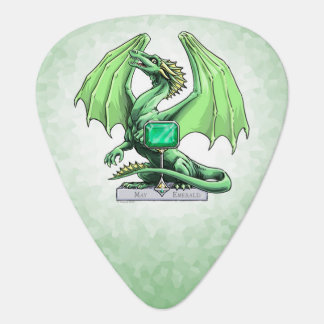 May's Birthstone Dragon: Emerald Guitar Pick