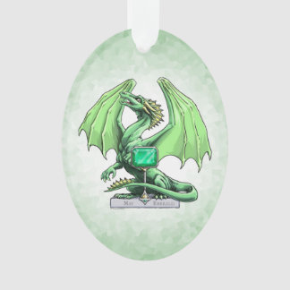 May's Birthstone Dragon: Emerald Ornament