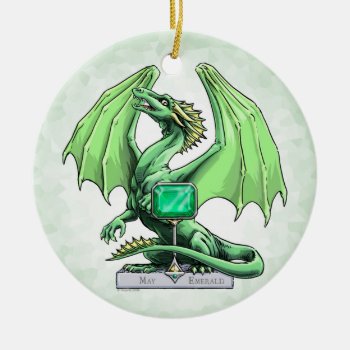May's Birthstone Dragon: Emerald Ornament by critterwings at Zazzle