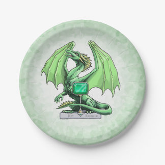May's Birthstone Dragon: Emerald Paper Plates