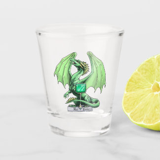 May's Birthstone Dragon: Emerald Shot Glass