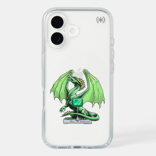 May's Birthstone Dragon: Emerald Speck Case (Front)