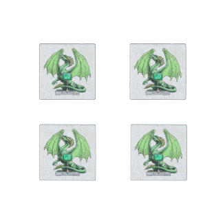 May's Birthstone Dragon: Emerald Stone Magnet