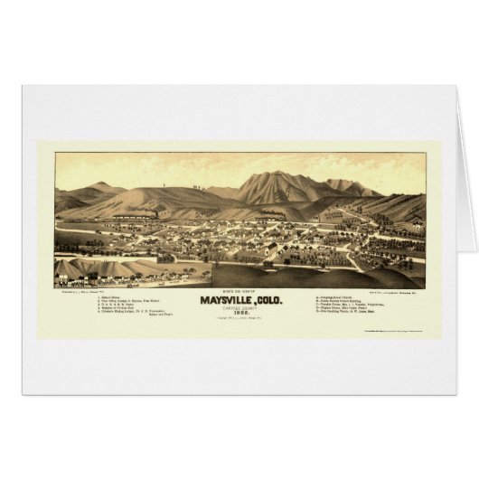 Maysville, CO Panoramic Map - 1882 Cards (Front Horizontal)