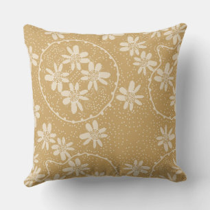 Maz Floral Bubbles Polka Dot Salted Caramel Throw Pillow
