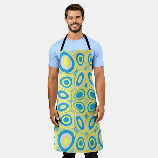 Maz Psychedelic Eggs - Blue Gray Yellow Apron (Worn)