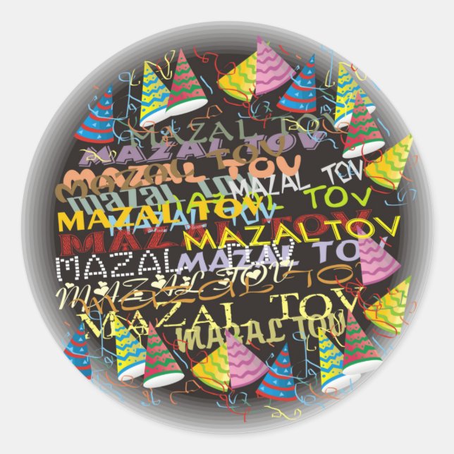mazal tovs classic round sticker (Front)