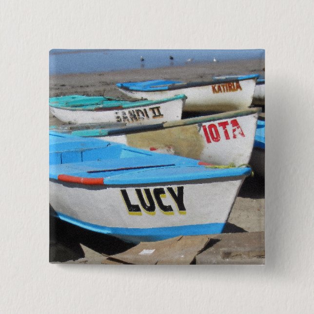 Mazatlan Fishing Boats Button (Front)