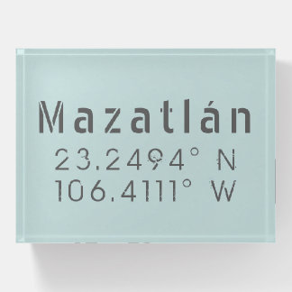 Mazatlán Latitude Longitude  Paperweight