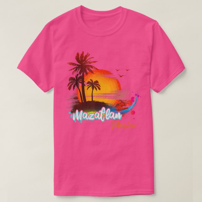 Mazatlan Mexico Beach Summer Vacation Palm Trees S T-Shirt (Design Front)