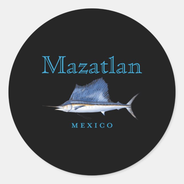 Mazatlan Mexico Sailfish Classic Round Sticker (Front)