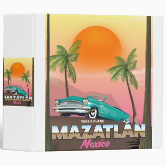 Mazatlán Mexico travel poster 3 Ring Binder