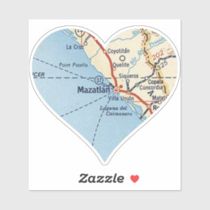 Mazatlan MX Vintage Map Sticker