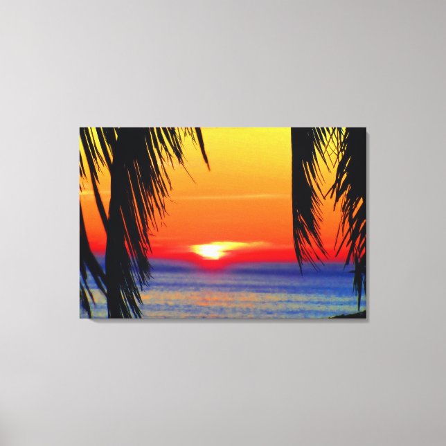 Mazatlan Sunset Watercolor Canvas Print (Front)