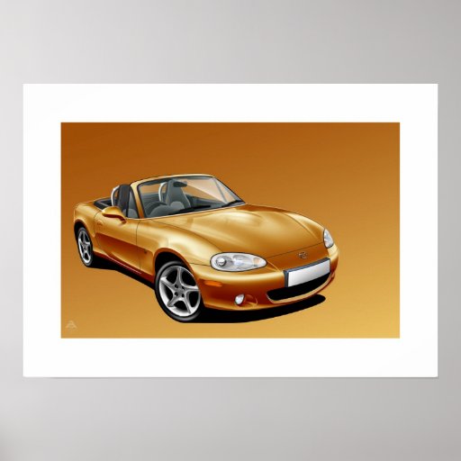 Mazda MX5 mk2 Poster Illustration | Zazzle