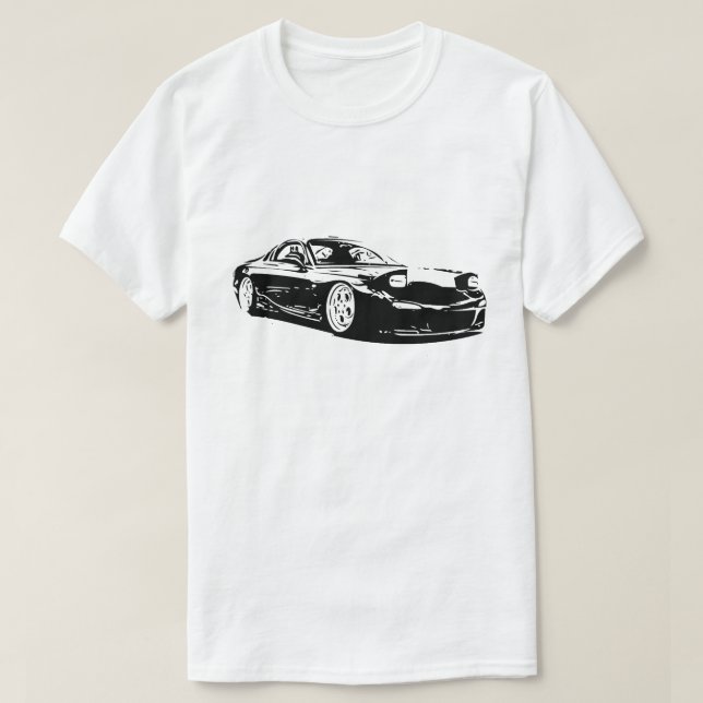 Mazda RX7 Rotary Vector Image T-Shirt (Design Front)
