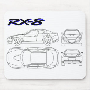 Mazda rx8 rx-8 blueprint print mouse pad